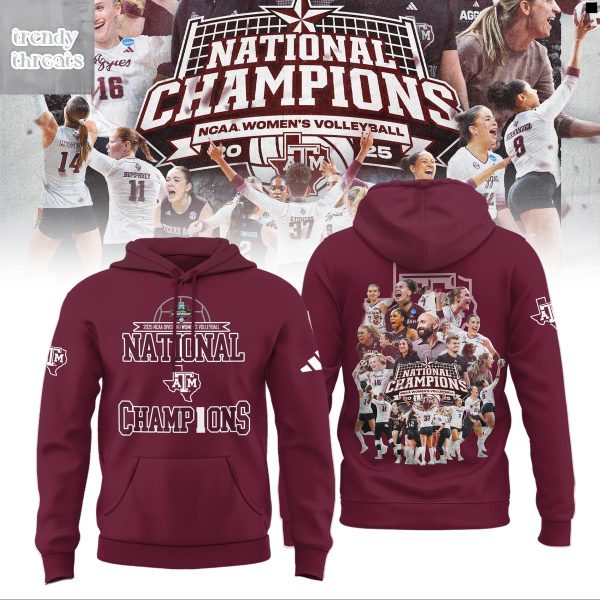 Texas A&M Aggies 2025 Volleyball National Champions Hoodie T-Shirt