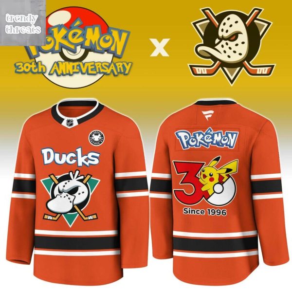 Anaheim Ducks x Pokemon 30th Anniversary 1996 2026 Hockey Jersey