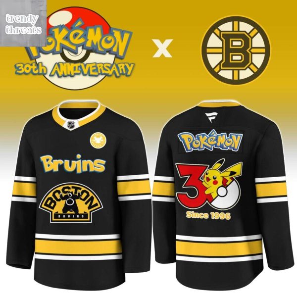 Boston Bruins x Pokemon 30th Anniversary 1996 2026 Hockey Jersey