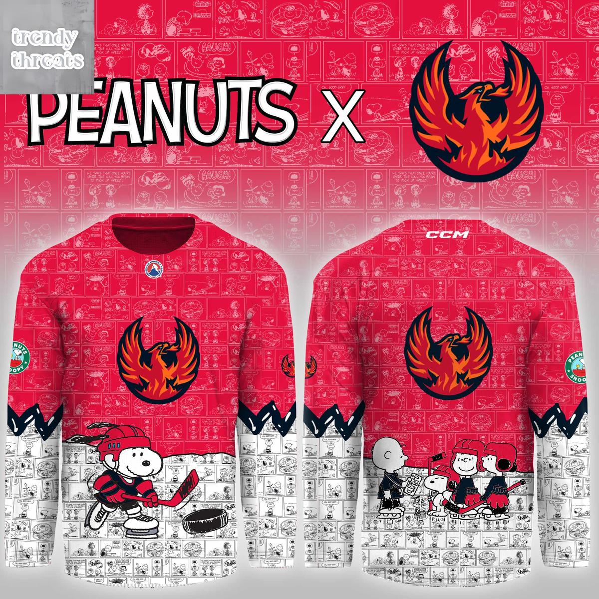 Coachella Valley Firebirds Snoopy Peanuts Night 2026 Jersey Coachella Valley Firebirds Snoopy Peanuts Night 2026 Jersey