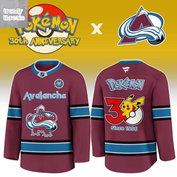 Colorado Avalanche x Pokemon 30th Anniversary 1996 2026 Hockey Jersey