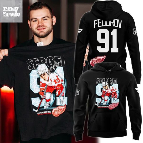 Detroit Red Wings 2026 Sergei Fedorov 91 Hoodie Shirt