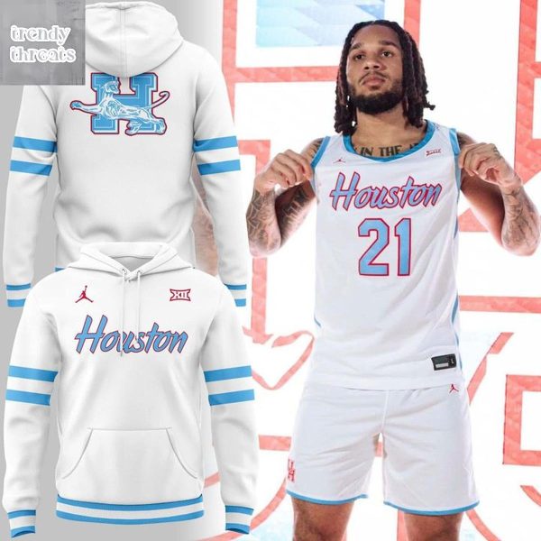 Houston Basketball Icy Whites Uniform Hoodie Shirt