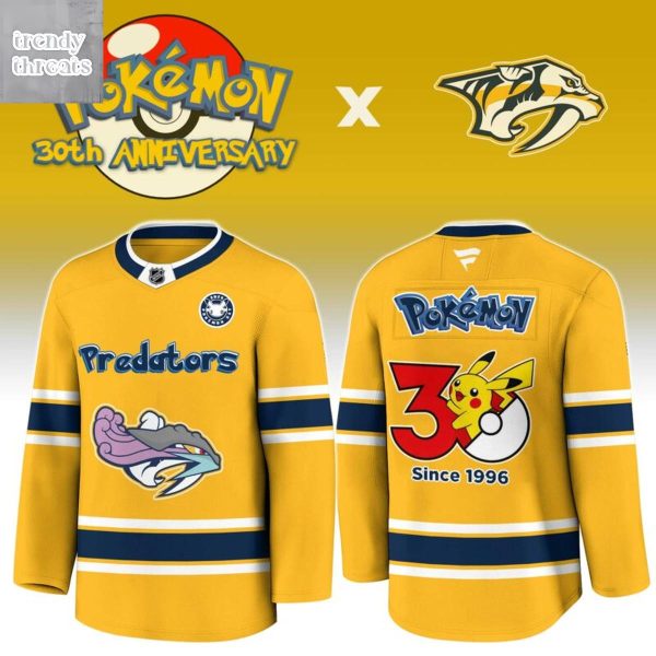 Nashville Predators x Pokemon 30th Anniversary 1996 2026 Hockey Jersey