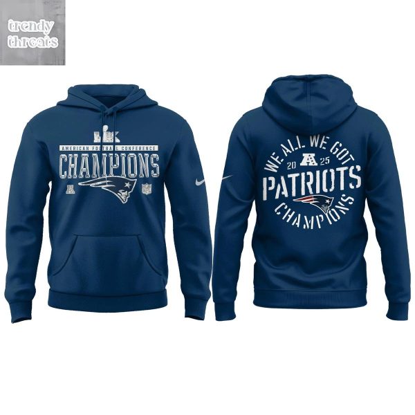 New England Patriots 2025 Champions We All We Got Hoodie T-Shirt
