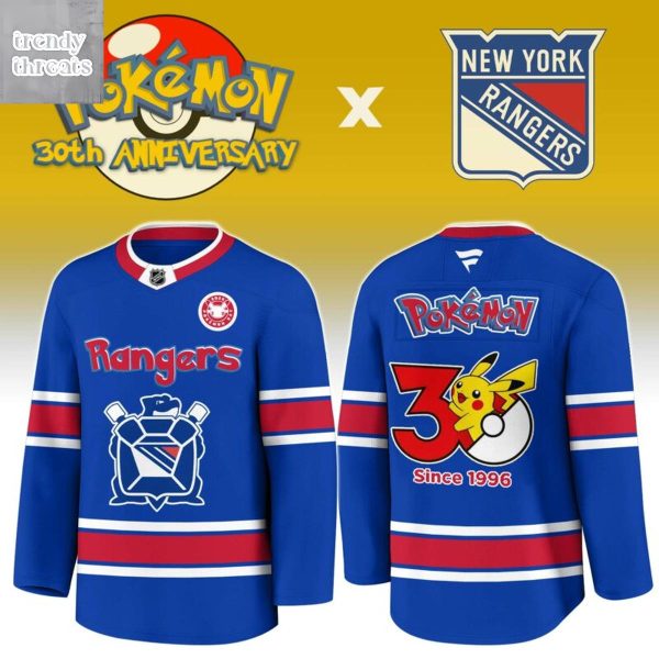 New York Rangers x Pokemon 30th Anniversary 1996 2026 Hockey Jersey