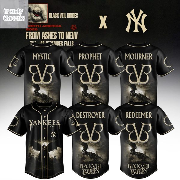 New York Yankees x Black Veil Brides From Ashes To New Tour 2026 Jersey