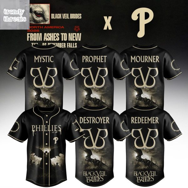 Philadelphia Phillies x Black Veil Brides From Ashes To New Tour 2026 Jersey