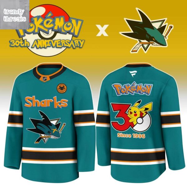 San Jose Sharks x Pokemon 30th Anniversary 1996 2026 Hockey Jersey