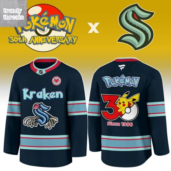Seattle Krakens x Pokemon 30th Anniversary 1996 2026 Hockey Jersey