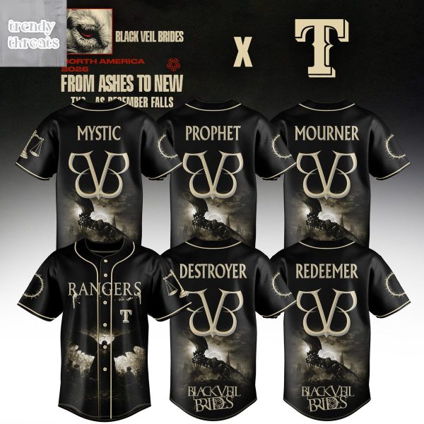 Texas Rangers x Black Veil Brides From Ashes To New Tour 2026 Jersey