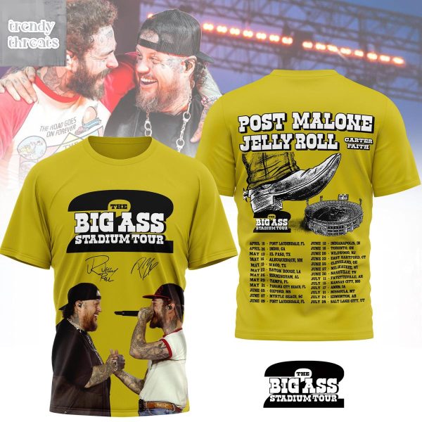 Post Malones x Jelly Roll The Big Ass Stadium Tour T-Shirt