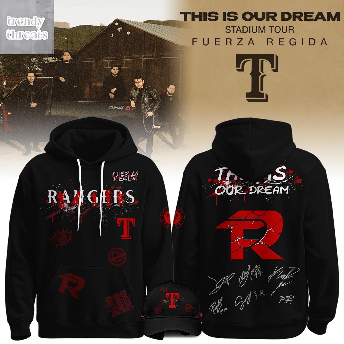 Texas Rangers x Fuerza Regida This Is Our Dream Stadium Tour 2026 Hoodie T-Shirt Texas Rangers x Fuerza Regida This Is Our Dream Stadium Tour 2026 Hoodie T-Shirt