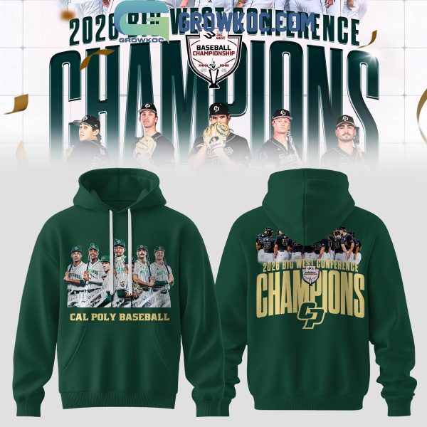 Cal Poly Mustangs Big West Conference 2026 Champions Hoodie T-Shirt